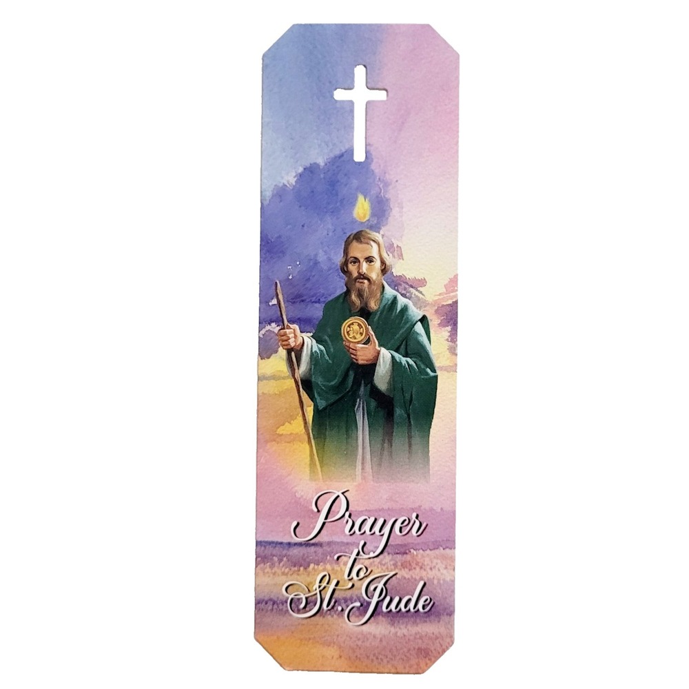 Prayer to Saint Jude Bookmark, plastic cutout cross, St. Jude Shrine, SJS0324-PF
